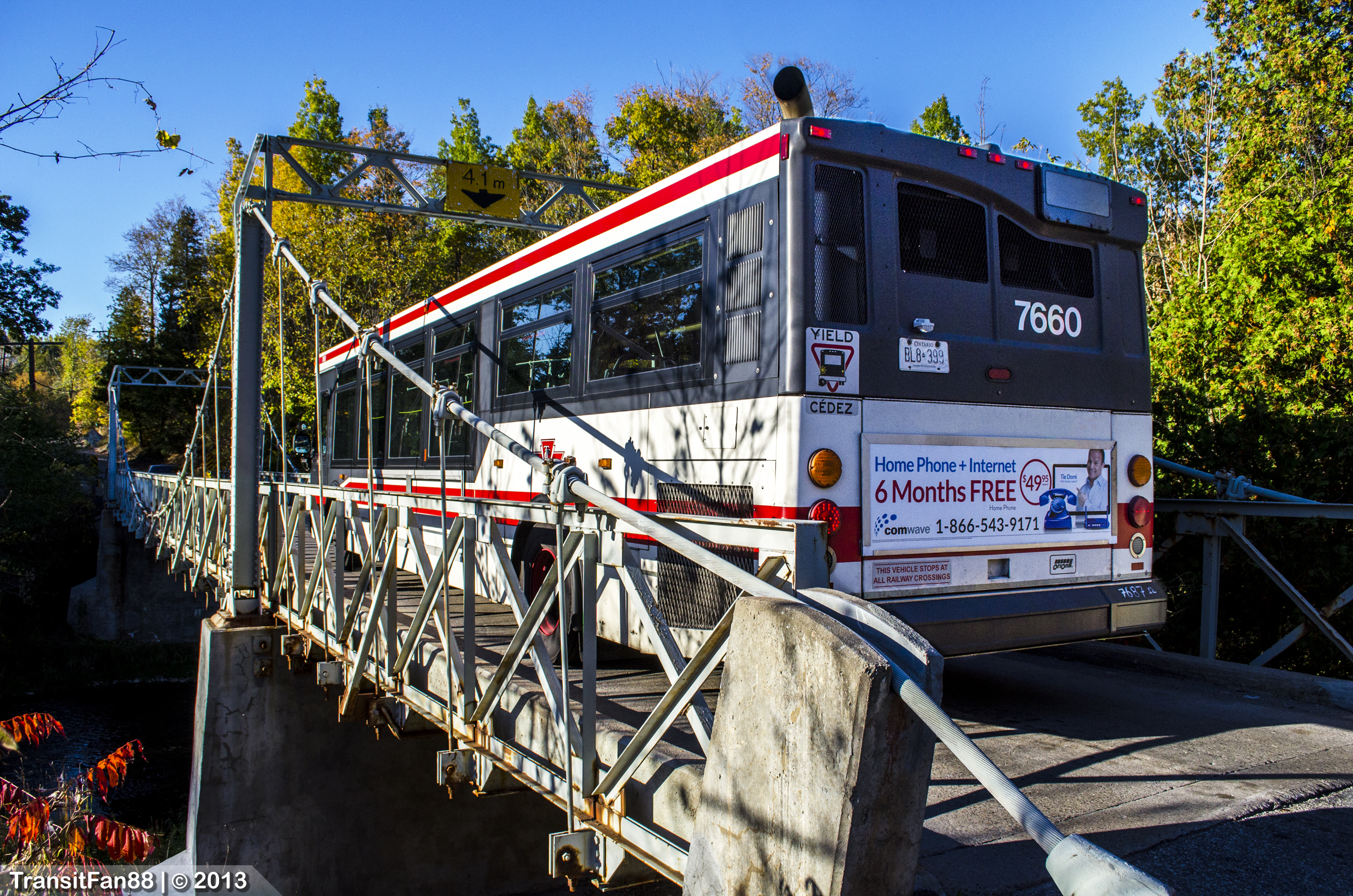 TTC Orion VII OG on Sewells Suspension Bridge