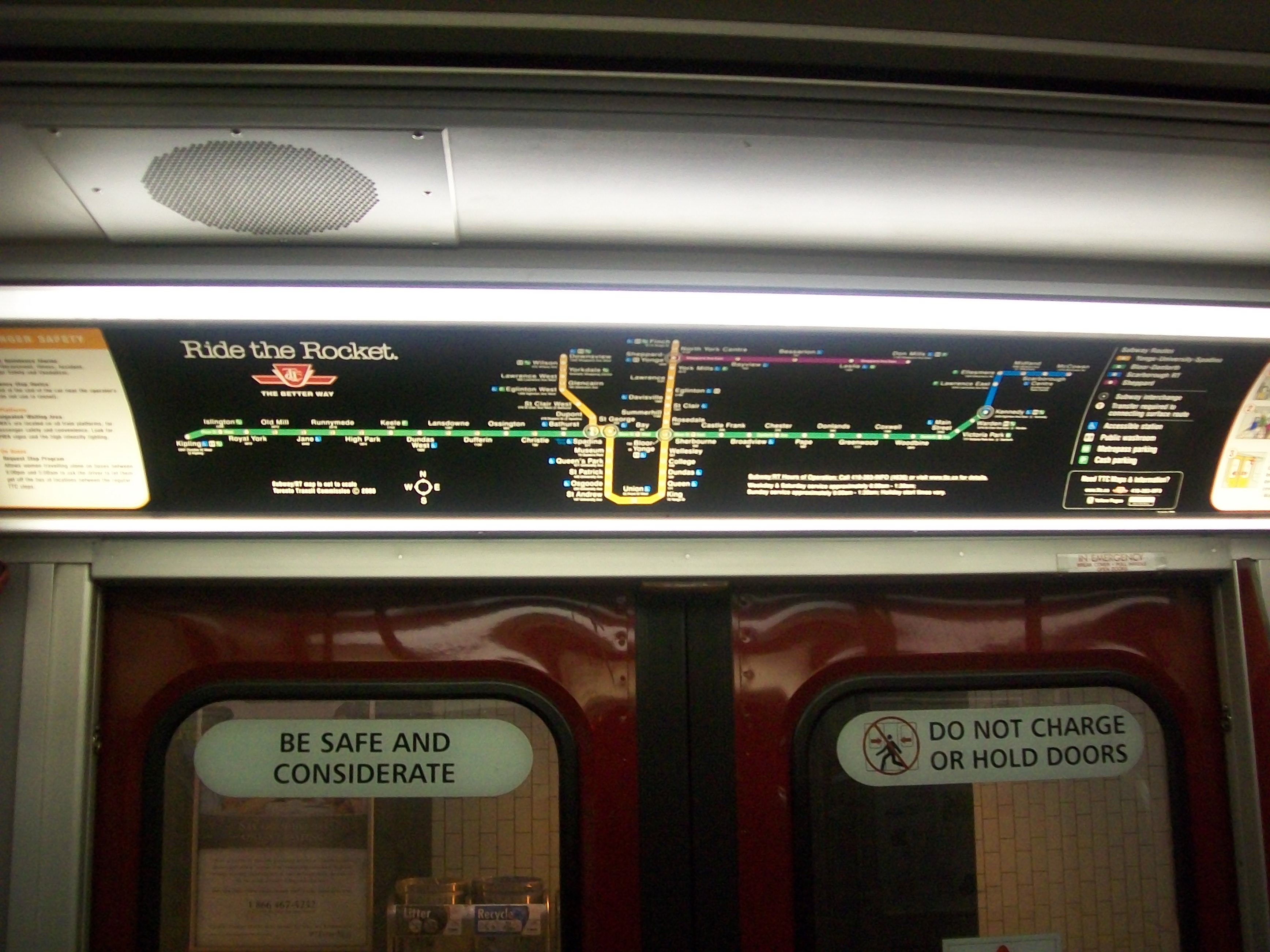 Old TTC Subway Map