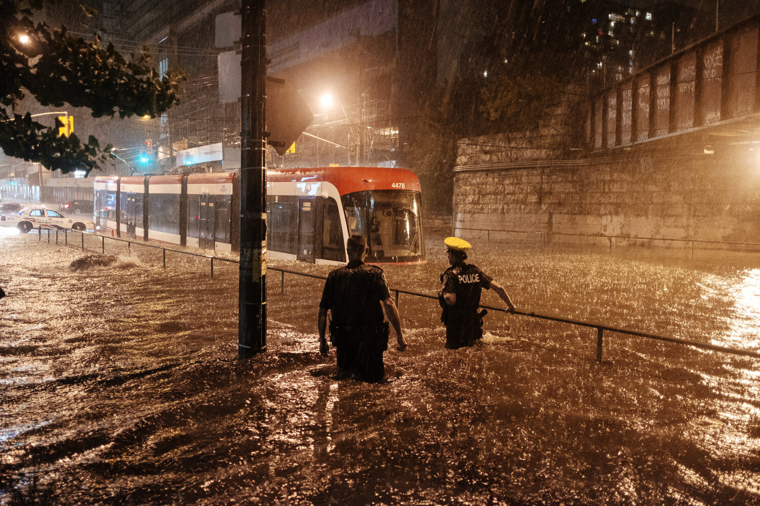 TTC Streetcar 4478 in Flood Water