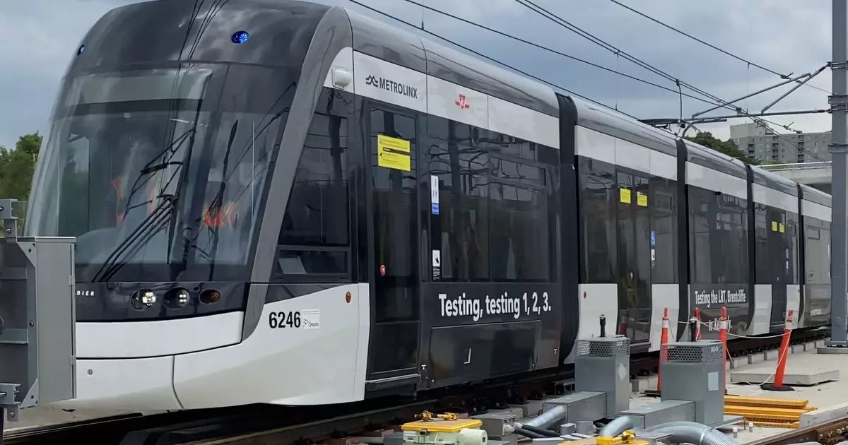 Eglinton LRT Vehicle during Testing