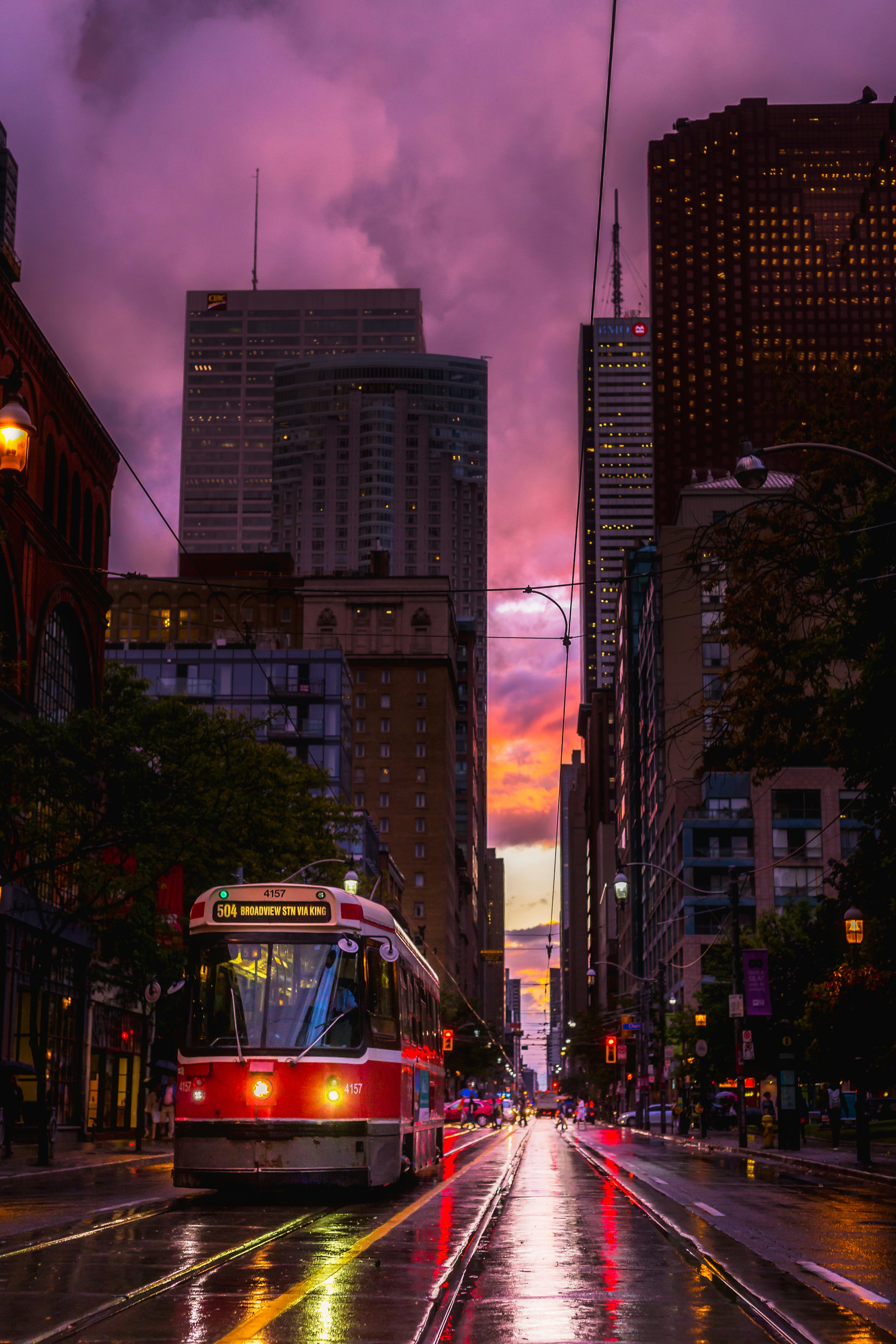 TTC Streetcar in a Sunset