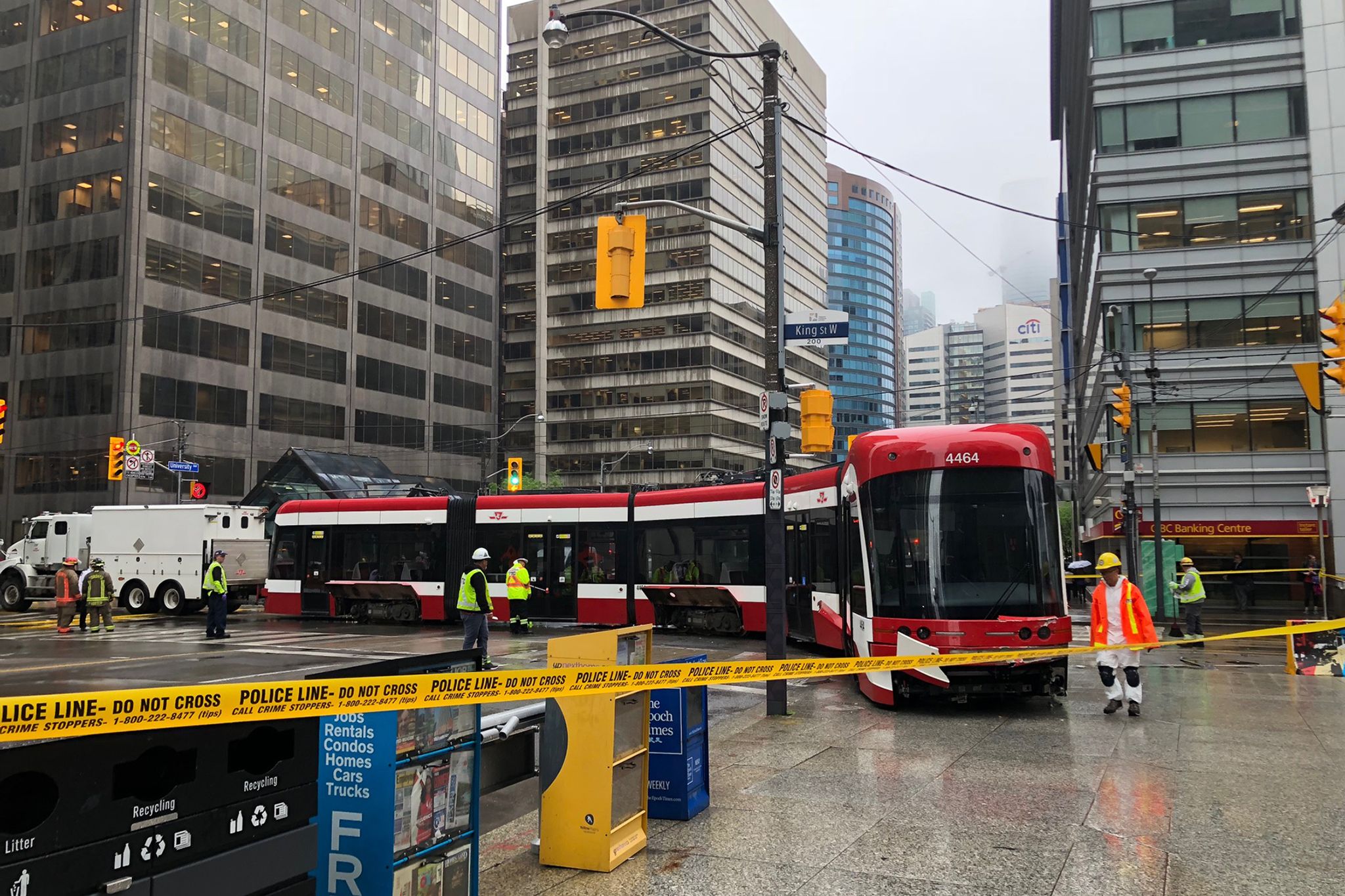 TTC Streetcar 4464 Derail Following a Collision