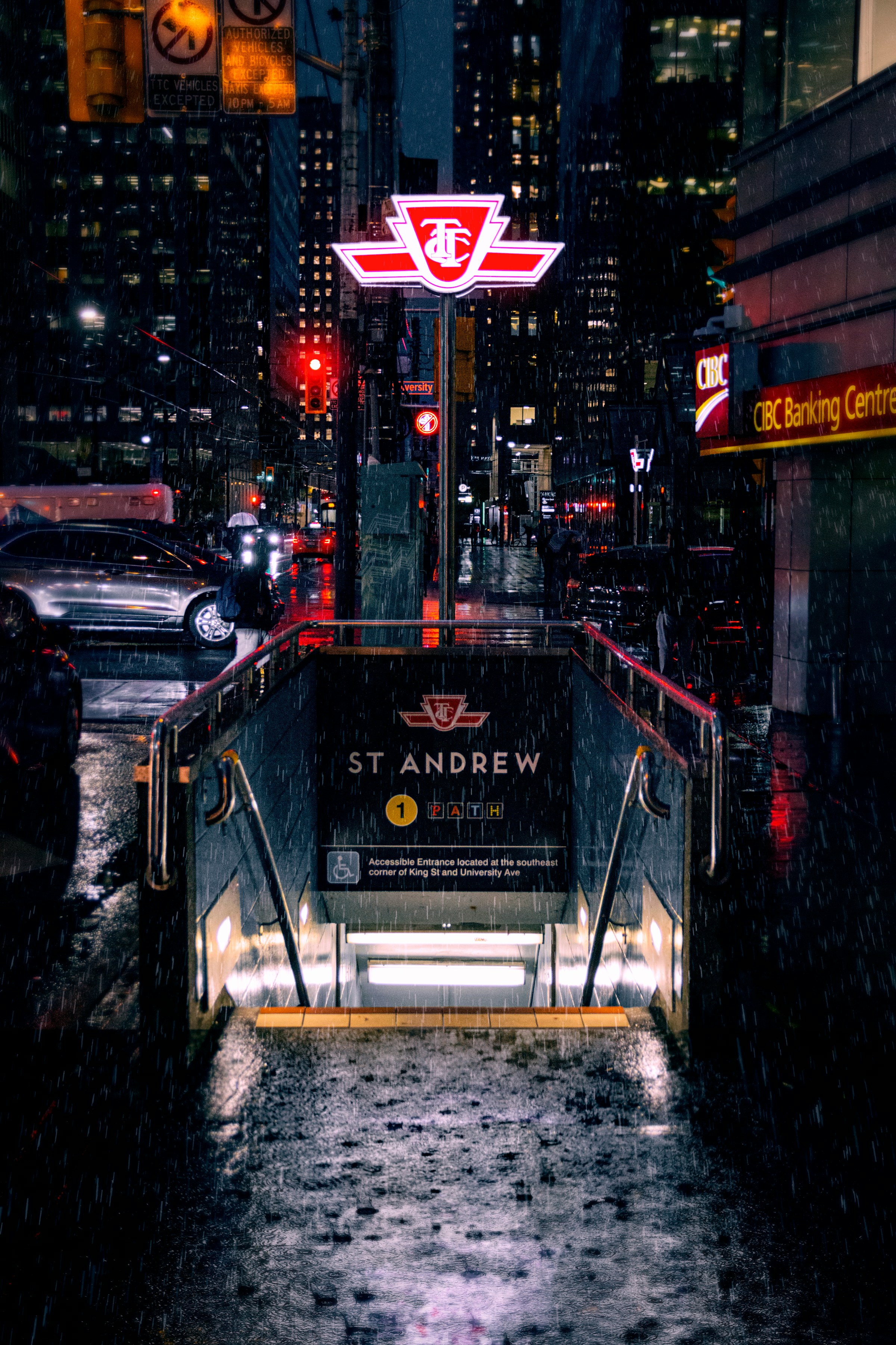 St Andrew TTC Sign at Night