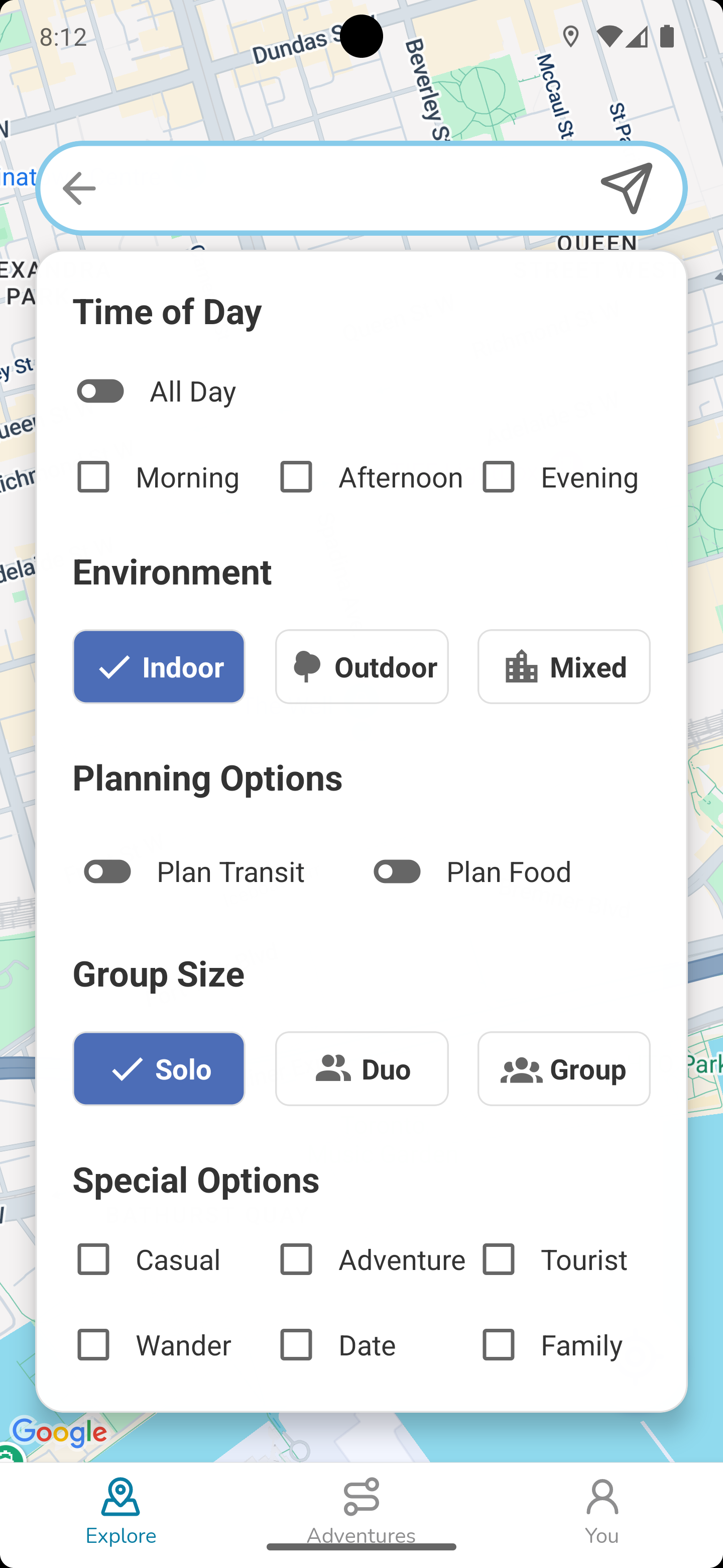 Options Dropdown Screenshot Android